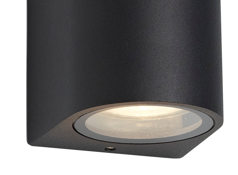 Deco Tomar Curved Wall Lamp, 2 x GU10, IP54,Sand Black • D0593