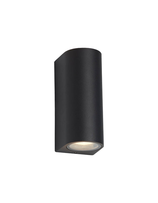 Deco Tomar Curved Wall Lamp, 2 x GU10, IP54,Sand Black • D0593