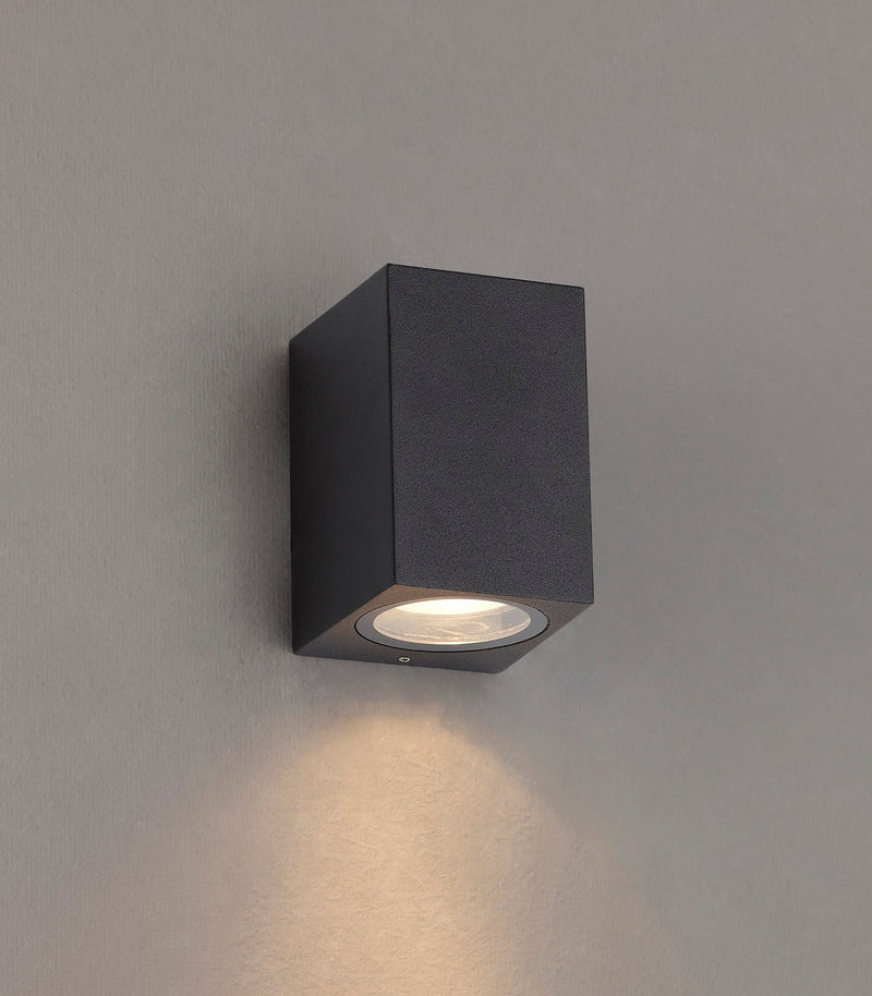 Deco Tomar Rectangle Wall Lamp, 1 x GU10, IP54, Sand Black • D0594