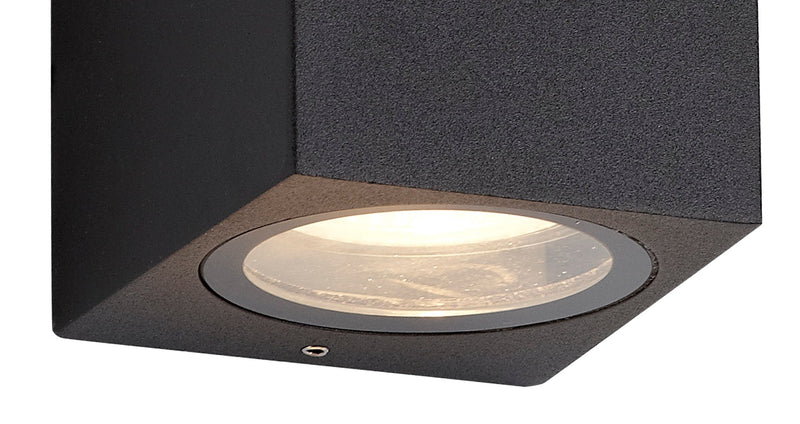 Deco Tomar Rectangle Wall Lamp, 1 x GU10, IP54, Sand Black • D0594