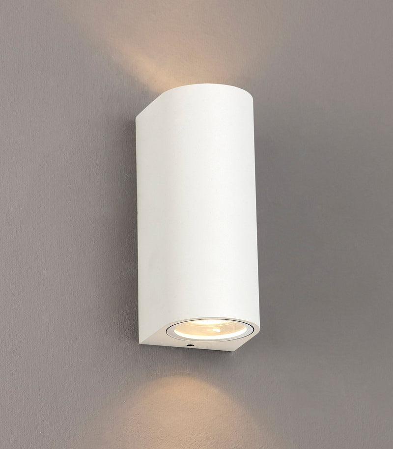 Deco Tomar Curved Wall Lamp, 2 x GU10, IP54,Sand  White • D0597