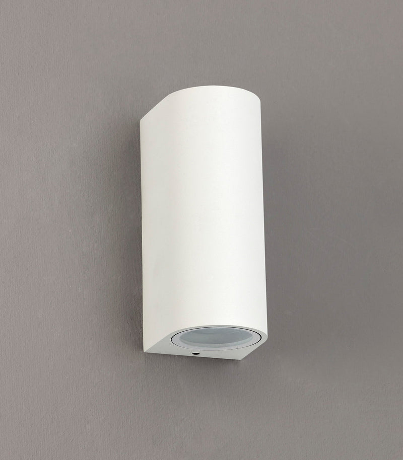 Deco Tomar Curved Wall Lamp, 2 x GU10, IP54,Sand  White • D0597