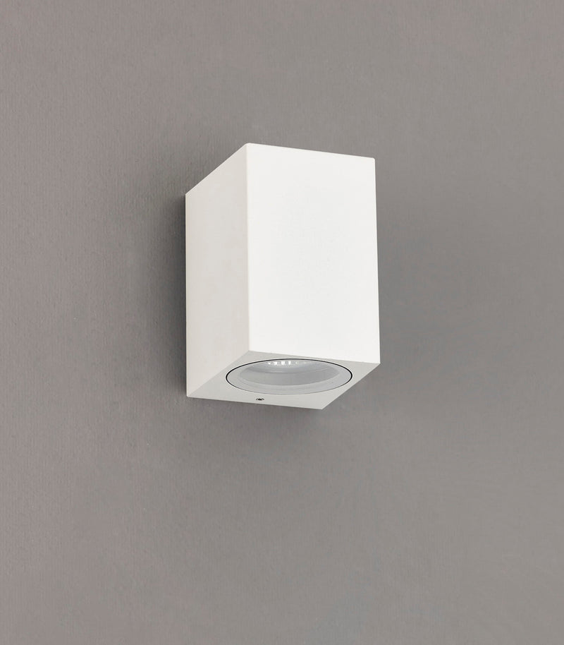 Deco Tomar Rectangle Wall Lamp, 1 x GU10, IP54,Sand  White • D0598