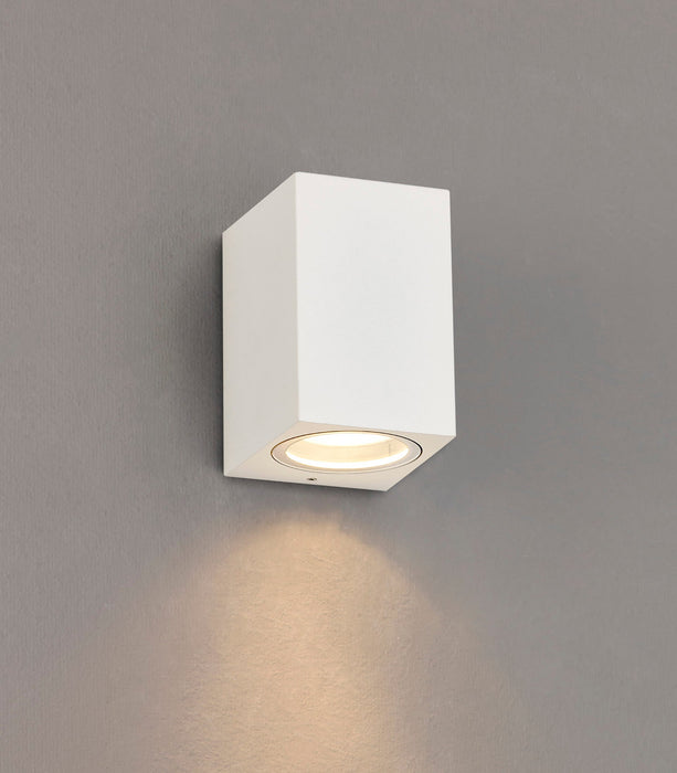 Deco Tomar Rectangle Wall Lamp, 1 x GU10, IP54,Sand  White • D0598