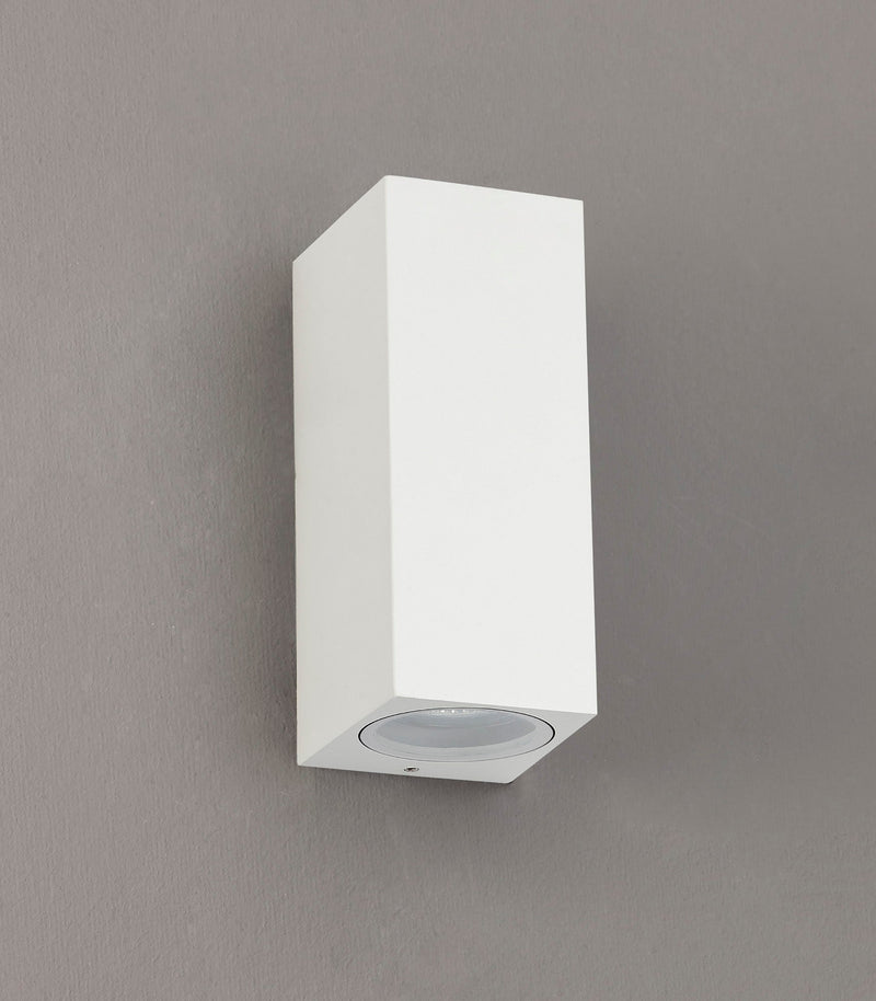 Deco Tomar Rectangle Wall Lamp, 2 x GU10, IP54, Sand White • D0599