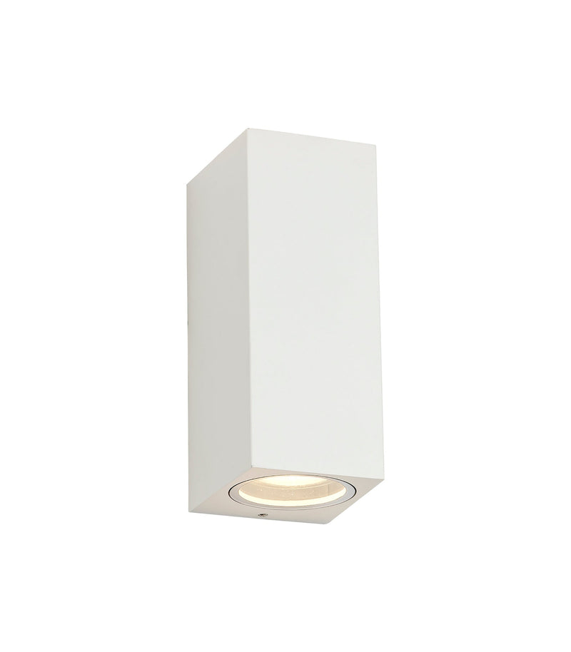 Deco Tomar Rectangle Wall Lamp, 2 x GU10, IP54, Sand White • D0599
