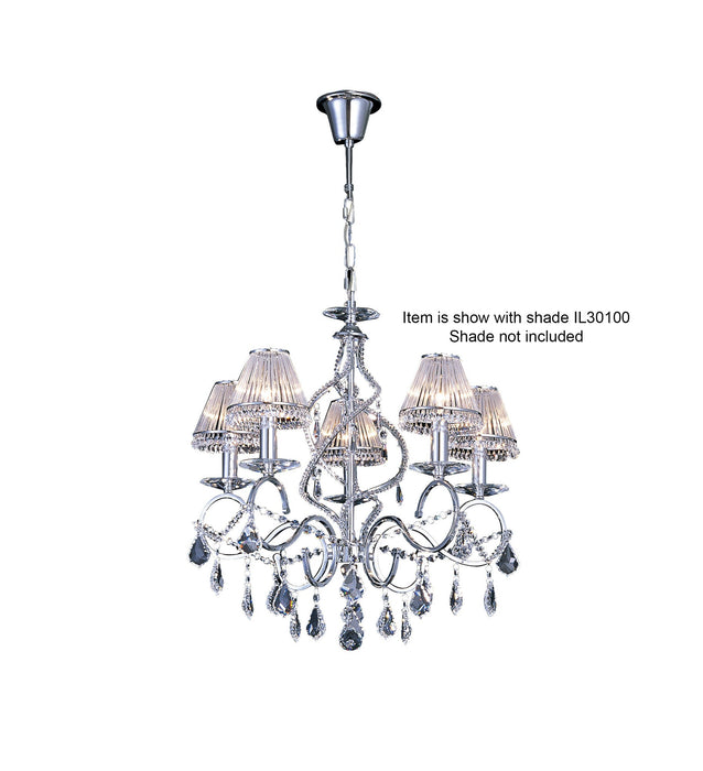 Diyas Torino Pendant 5 Light E14 Polished Chrome/Crystal • IL30315