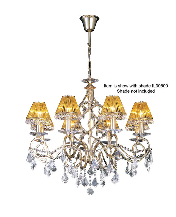 Diyas Torino Pendant 8 Light E14 French Gold/Crystal • IL30328