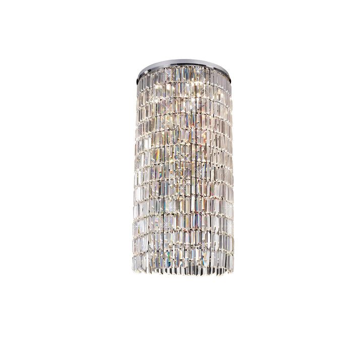 Diyas Torre Pendant  50cm Plate & Mirror Only  6 Light GU10 Polished Chrome/Crystal To Order 60 Hooks • IL30076