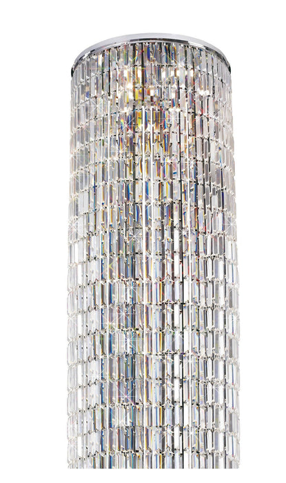 Diyas Torre Pendant  60cm Plate & Mirror Only  7 Light GU10 Polished Chrome/Crystal To Order 70 Hooks • IL30077