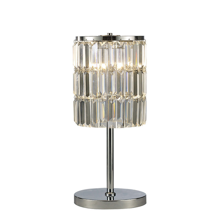 Diyas Torre Crystal Curtain Table Lamp 3 Light G9 Polished Chrome • IL30178