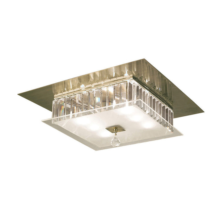 Diyas Tosca Ceiling Square 6 Light G9 Antique Brass/Glass/Crystal • IL30248