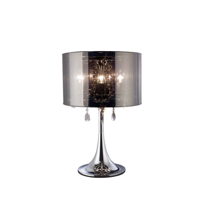 Diyas Trace Table Lamp With Chrome Shade 3 Light E14 Polished Chrome/PVC /Crystal • IL30462
