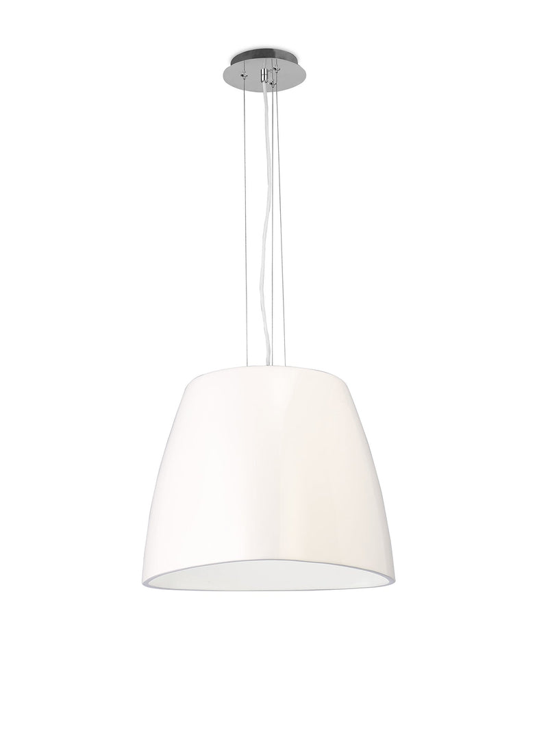 Mantra M4820 Triangle Pendant Large 1 Light E27, Gloss White/Polished Chrome • M4820