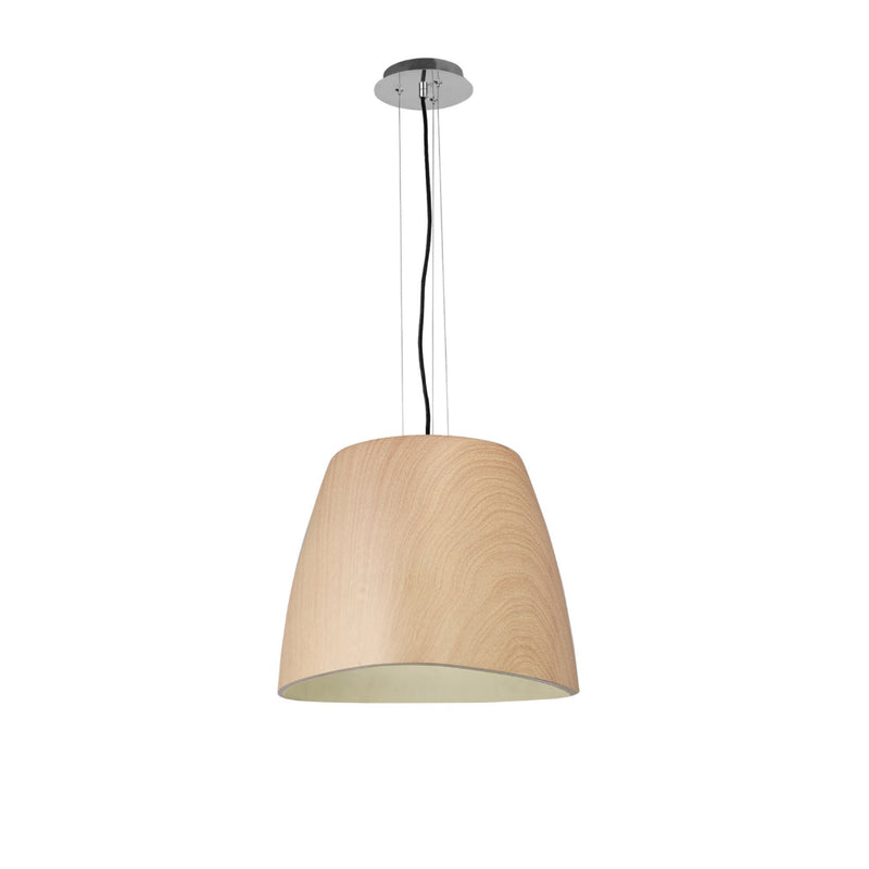Mantra M4821 Triangle Pendant Large 1 Light E27, Beech/Polished Chrome • M4821