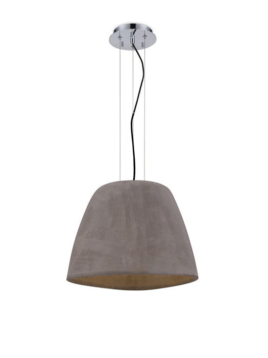 Mantra M4822 Triangle Pendant Large 1 Light E27, Cement/Polished Chrome • M4822