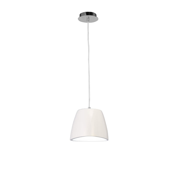 Mantra M4823 Triangle Pendant Small 1 Light E27, Gloss White/Polished Chrome • M4823