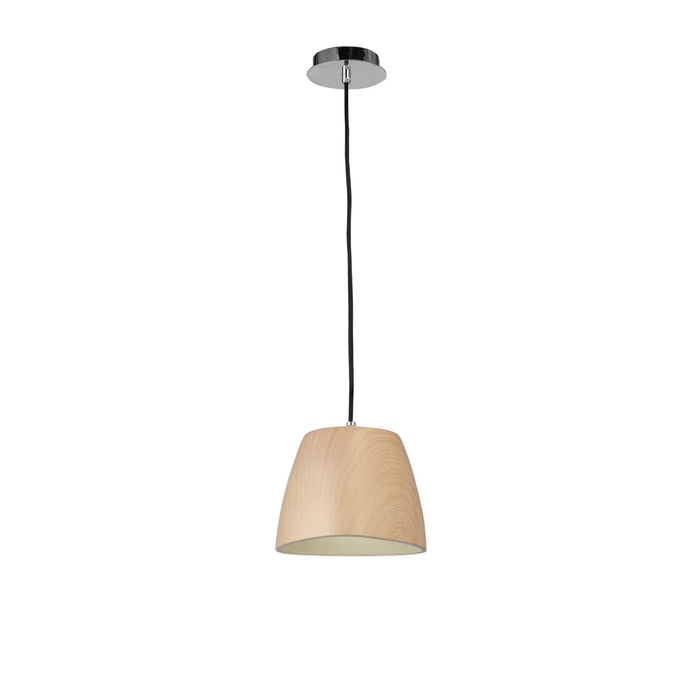 Mantra M4824 Triangle Pendant Small 1 Light E27, Beech/Polished Chrome • M4824