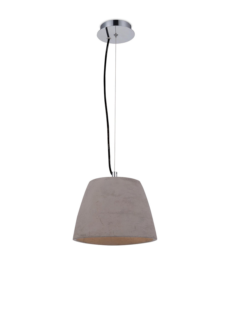 Mantra M4825 Triangle Pendant Small 1 Light E27, Cement/Polished Chrome • M4825