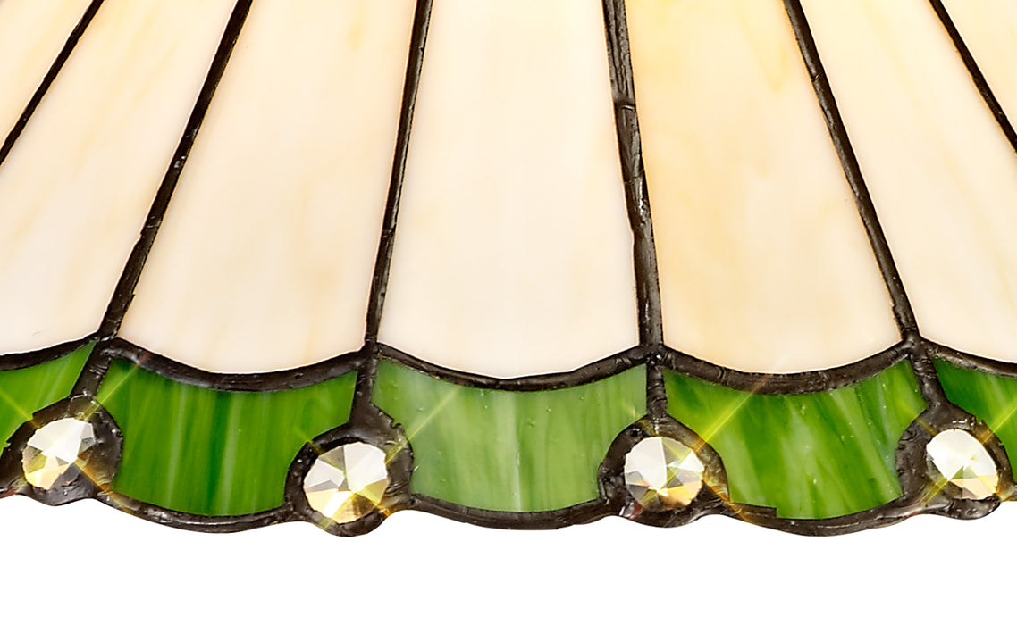 Regal Lighting SL-2057 Tiffany Easy Fit Pendant Shade  Cream And Green 30cm