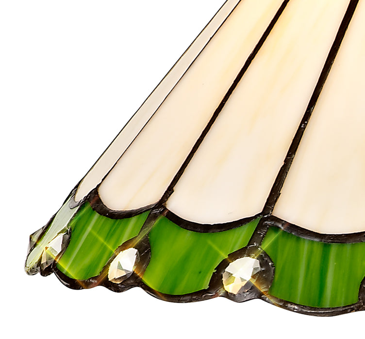 Regal Lighting SL-2057 Tiffany Easy Fit Pendant Shade  Cream And Green 30cm