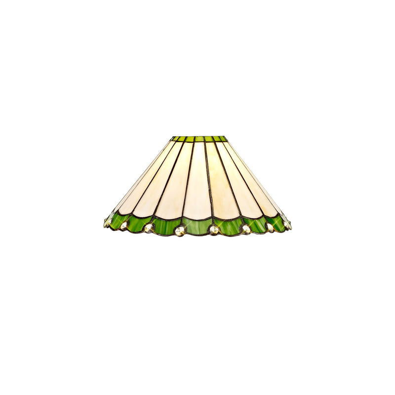 Regal Lighting SL-2057 Tiffany Easy Fit Pendant Shade  Cream And Green 30cm