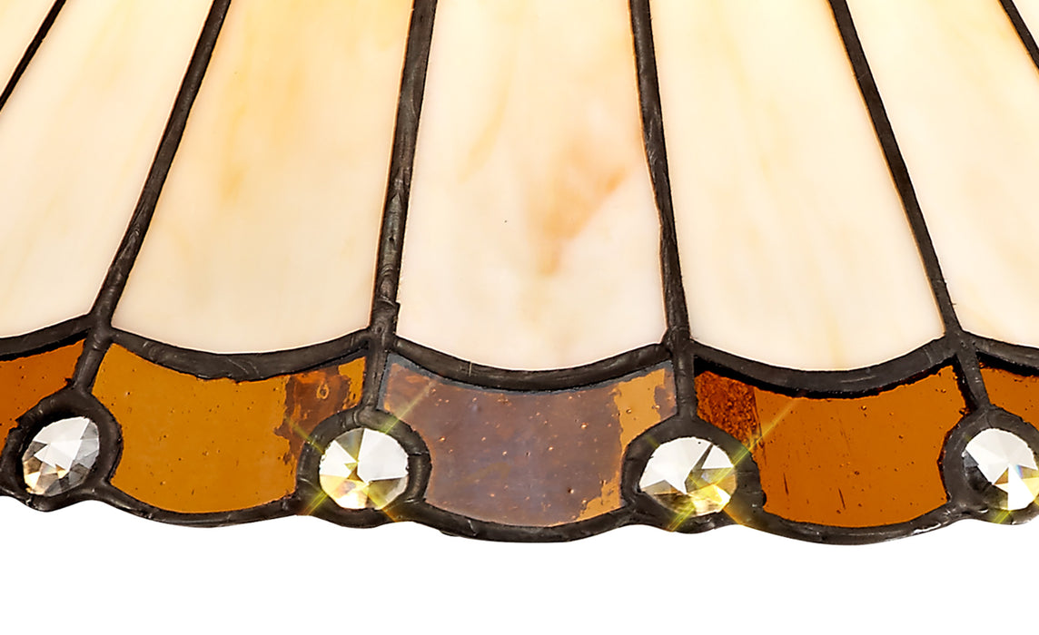Regal Lighting SL-2054 Tiffany Easy Fit Uplighter Shade Cream And Amber With Clear Crystal 30cm
