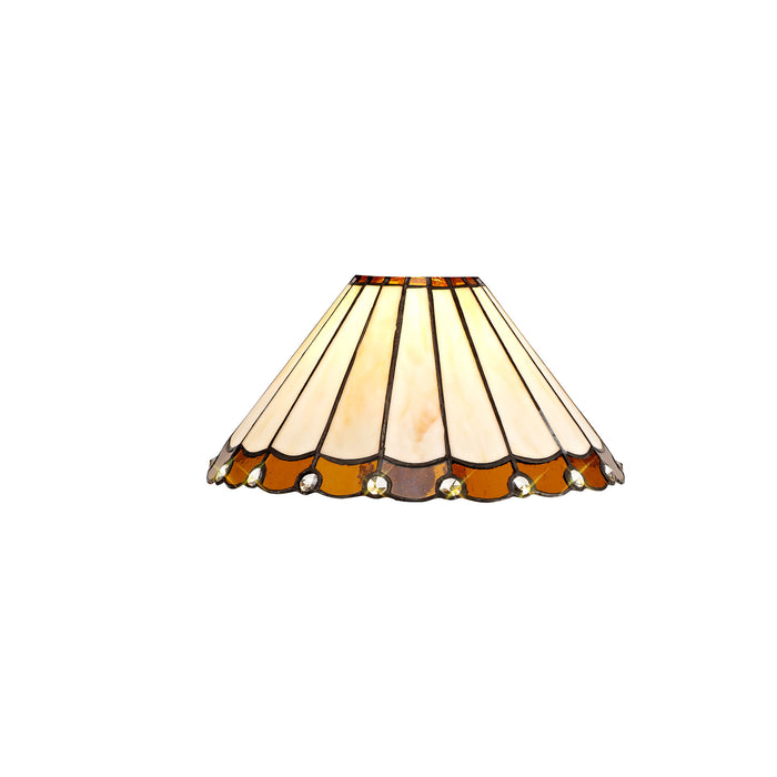 Regal Lighting SL-2054 Tiffany Easy Fit Uplighter Shade Cream And Amber With Clear Crystal 30cm