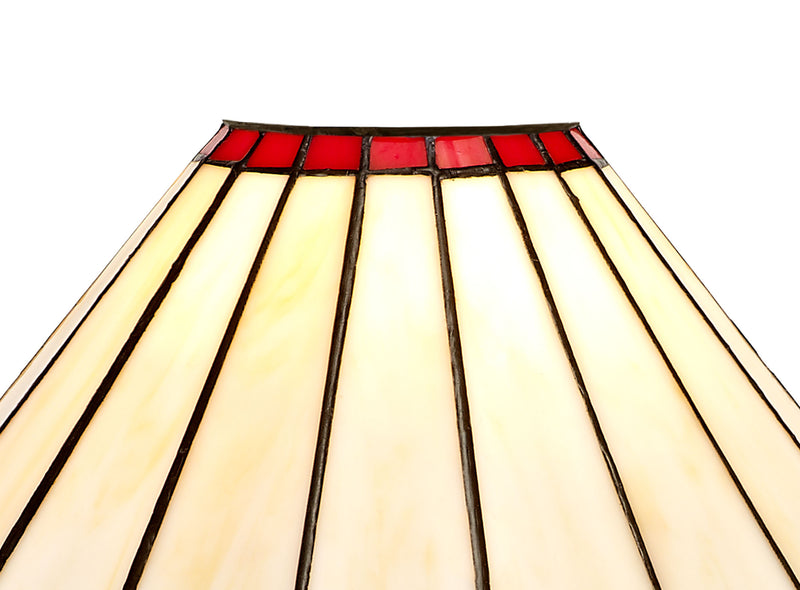 Regal Lighting SL-2051 Tiffany Easy Fit Uplighter Shade Cream And Red With Clear Crystal 30cm