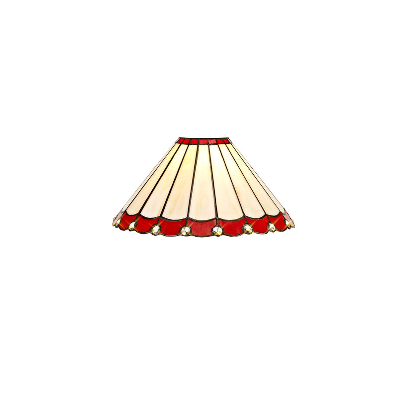 Regal Lighting SL-2051 Tiffany Easy Fit Uplighter Shade Cream And Red With Clear Crystal 30cm