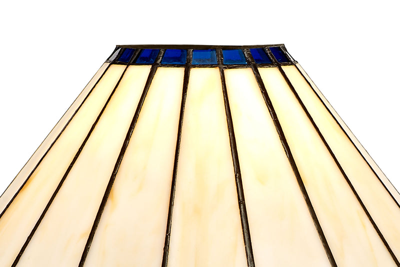 Regal Lighting SL-2048 Tiffany Easy Fit Uplighter Shade Cream And Blue With Clear Crystal 30cm