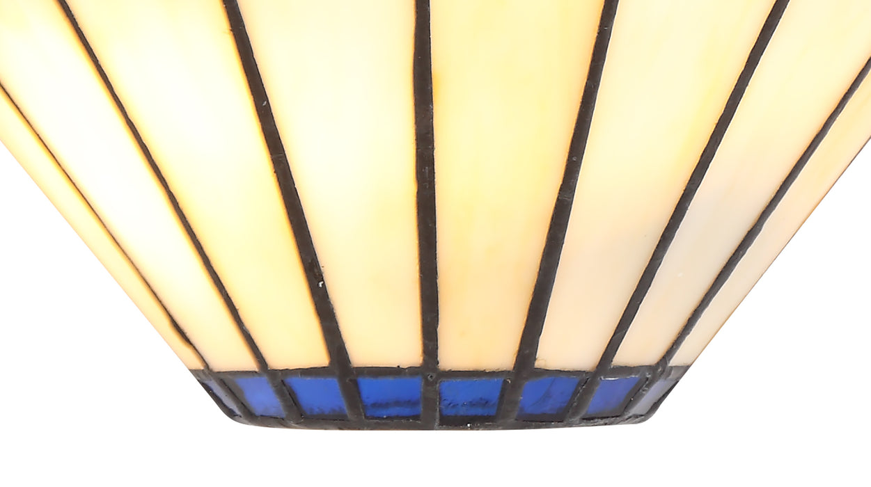 Regal Lighting SL-2046 Tiffany 2 Light Wall Uplighter Cream And Blue With Clear Crystal Shade