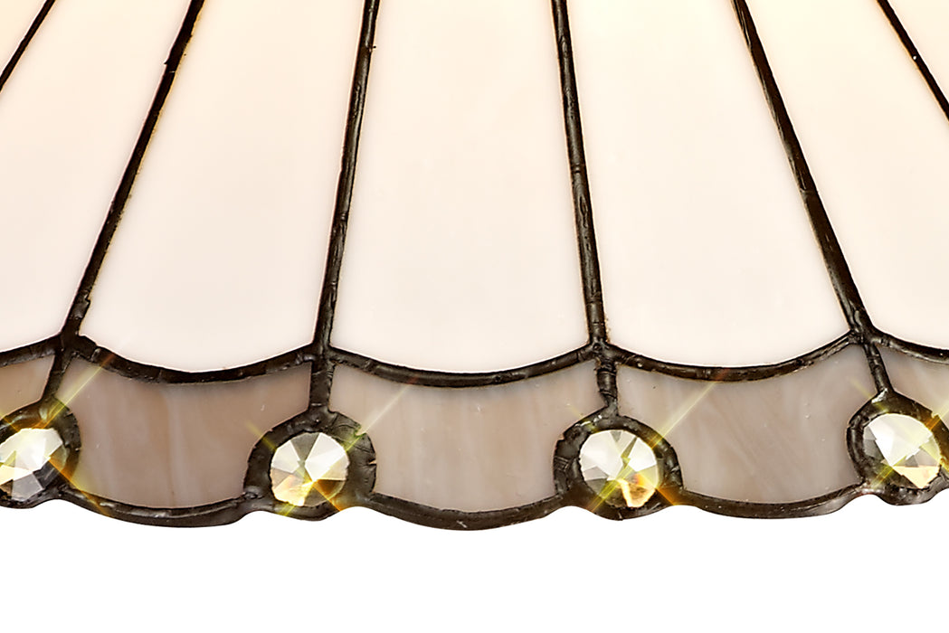 Regal Lighting SL-2045 Tiffany Easy Fit Uplighter Shade Cream And Grey With Clear Crystal 30cm