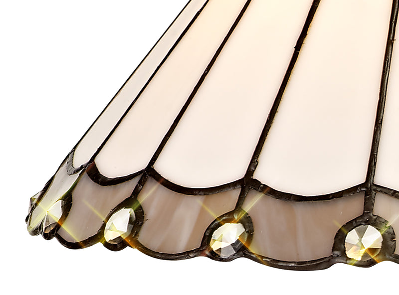 Regal Lighting SL-2045 Tiffany Easy Fit Uplighter Shade Cream And Grey With Clear Crystal 30cm