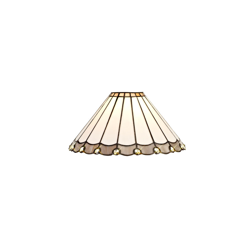 Regal Lighting SL-2045 Tiffany Easy Fit Uplighter Shade Cream And Grey With Clear Crystal 30cm