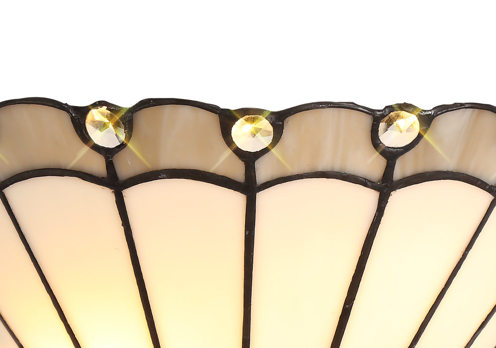 Regal Lighting SL-2043 Tiffany 2 Light Wall Uplighter Cream And Grey With Clear Crystal Shade
