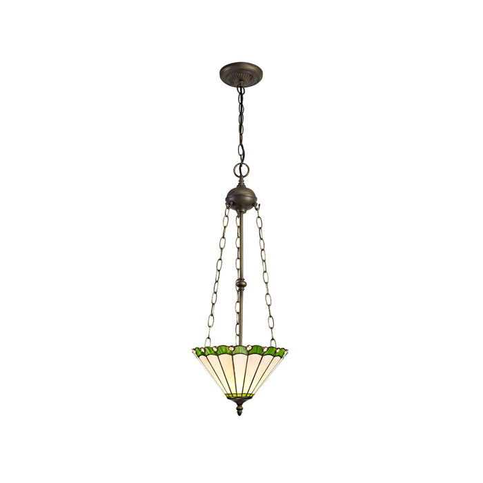 Regal Lighting SL-1238 3 Light 30cm Tiffany Uplighter Pendant  Green And Cream With Clear Crystal Shade