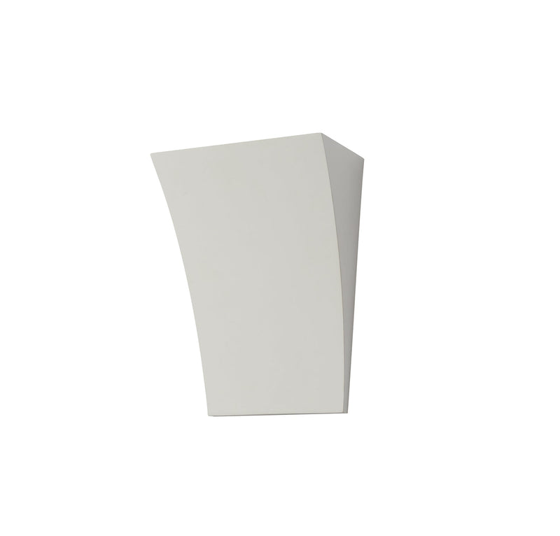 Deco Valerie Curved Rectangular Wall Lamp, 2 x G9 (Max 25W), White Paintable Gypsum, 1yr Warranty • D0514