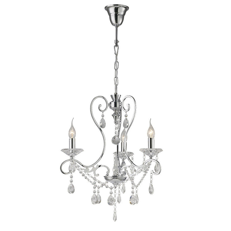 Diyas Vela Pendant 3 Light E14 Polished Chrome/Crystal • IL31363