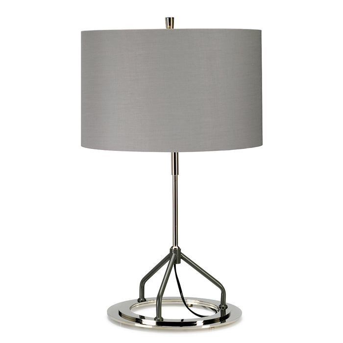 Elstead Lighting VICENZA-TL-GPN Vicenza Single Light Table Lamp in Polished Nickel Finish Complete with Grey Shade