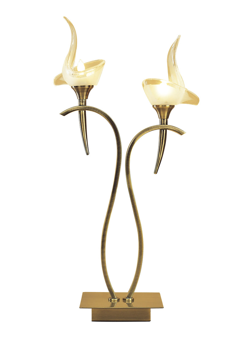 Mantra M0330AB Viena Table Lamp 2 Light G9, Antique Brass • M0330AB