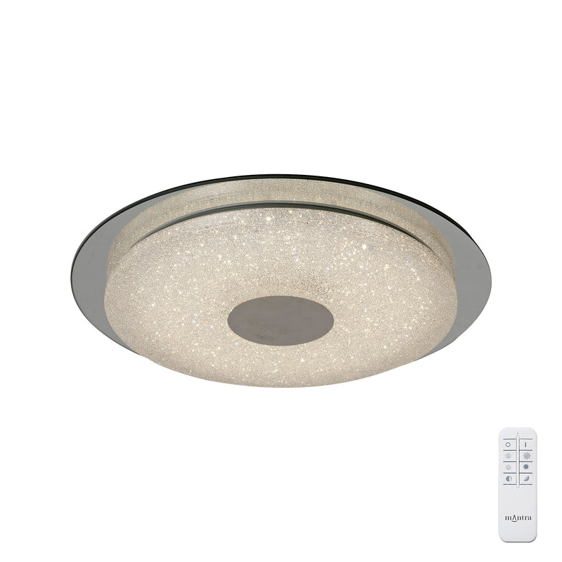 Mantra M5929 Virgin Ceiling 45cm Round 18W LED 2700-6500K Tuneable, 1680lm, Remote Control White/ Diamond, 3yrs Warranty • M5929