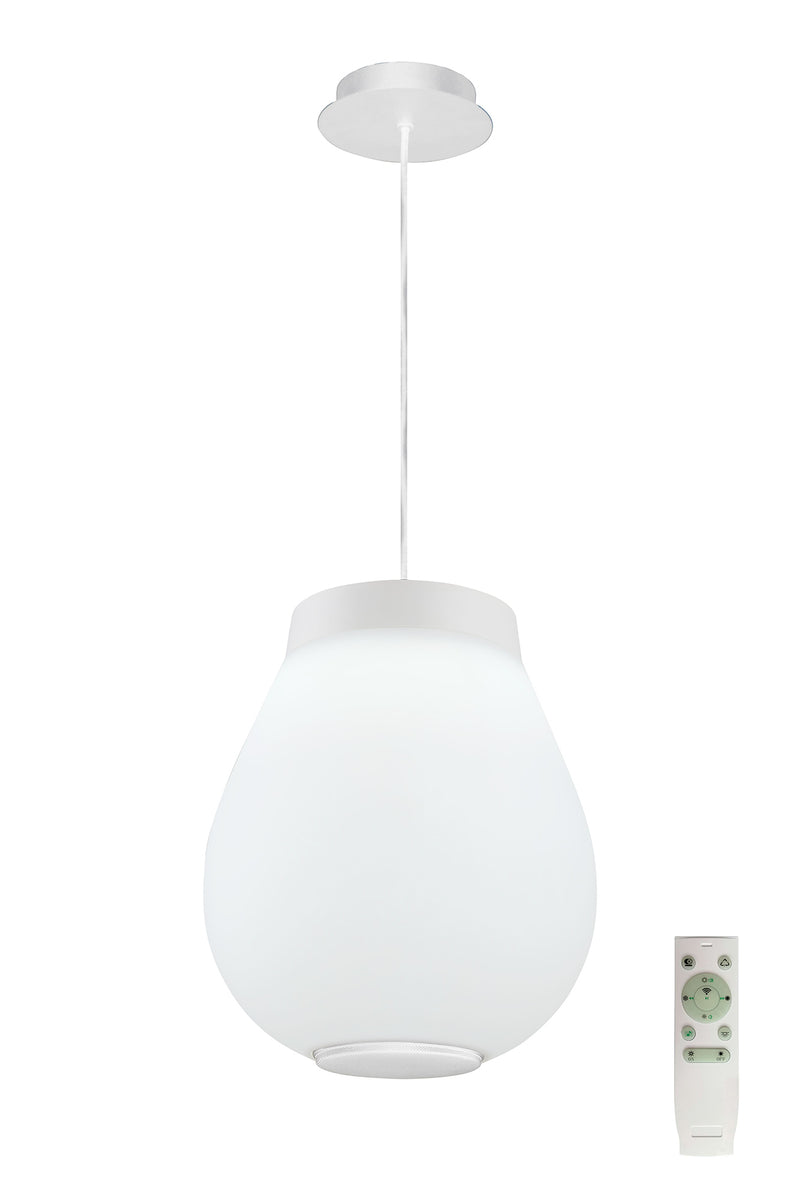 Regal lighting SL-1496 1 Light Pendant LED Ceiling Light White With Bluetooth Speaker IP44