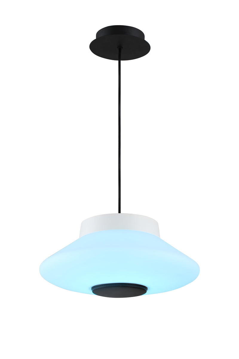 Regal lighting SL-1495 1 Light Pendant LED Ceiling Light White With Bluetooth Speaker IP44