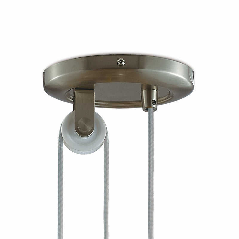 Deco Wellington Pulley System Pendant 1 Light E27 Satin Nickel • D0148