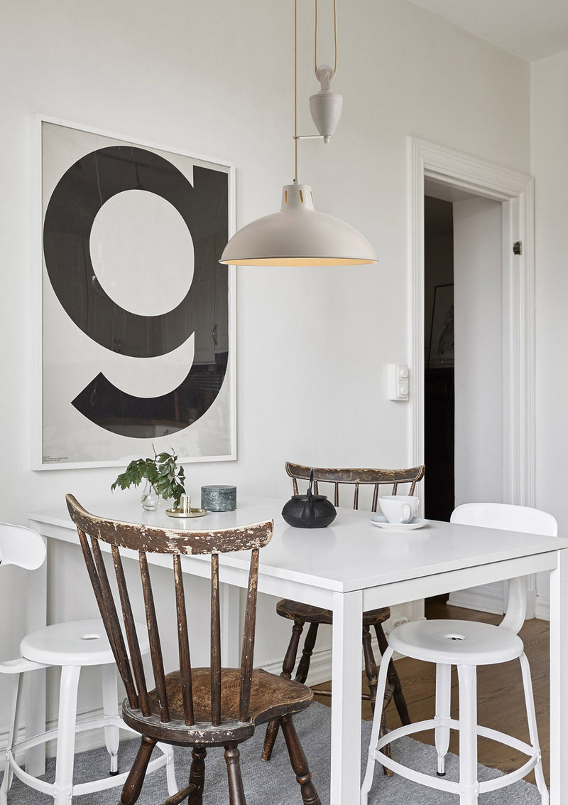 Deco Wellington Pulley System Pendant 1 Light E27 Antique Brass • D0147