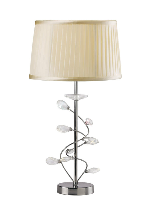 Diyas Willow Table Lamp With Cream Shade 1 Light E27 Polished Chrome/Crystal • IL31210/CR