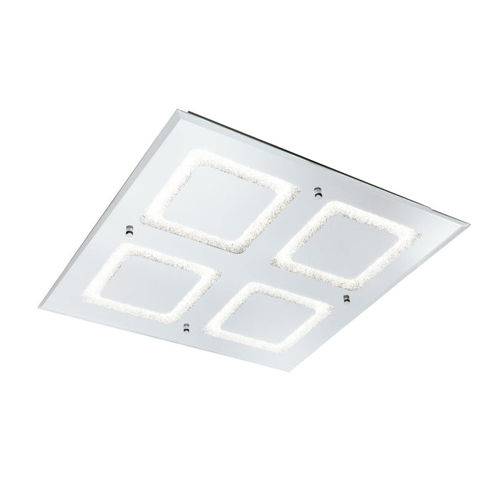 Mantra M5093 Windows Flush Light 36cm Square 24W LED 4000K, 1350lm, Polished Chrome/ Sand Diamond, 3yrs Warranty • M5093