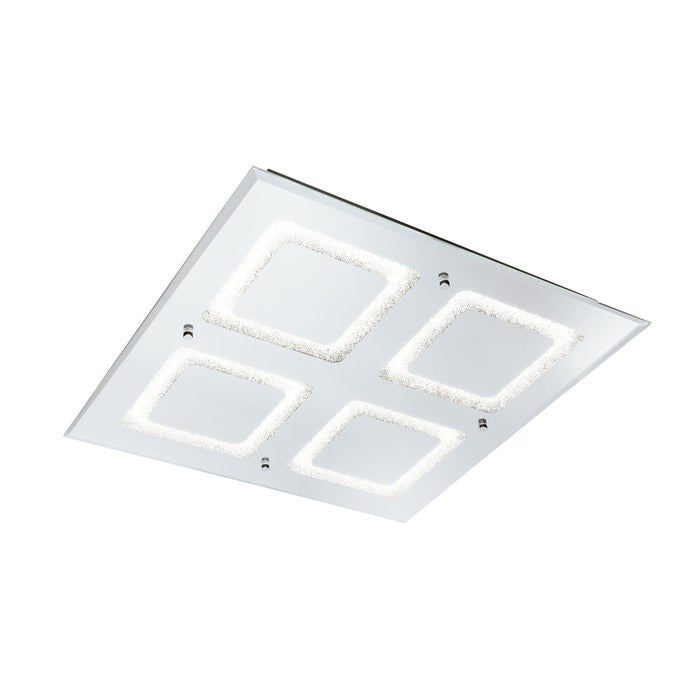 Mantra M5094 Windows Flush Light 51cm Square 48W LED 4000K, 3100lm, Polished Chrome/ Sand Diamond, 3yrs Warranty • M5094