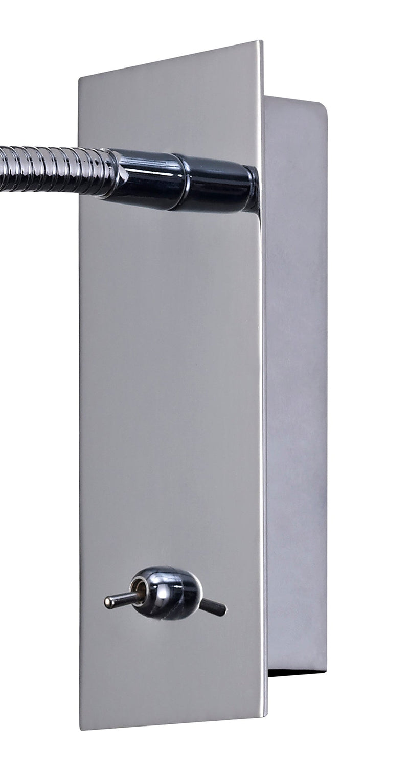 Deco Winslow 3W LED Oval Head Wall Lamp With Flexible Arm, Beam 45 Deg, Switch On Base, Polished Chrome, 3yrs Warranty • D0182